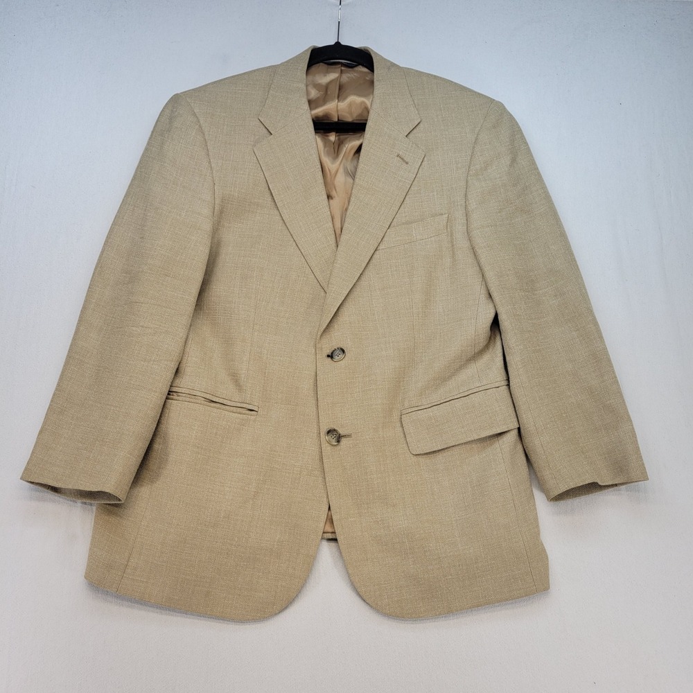 Brooks Brothers 346 Blazer Mens 40S Tan Silk Wool Linen Sport Coat 2-Button